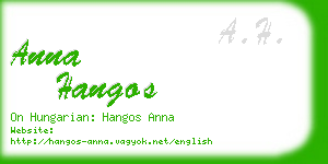 anna hangos business card